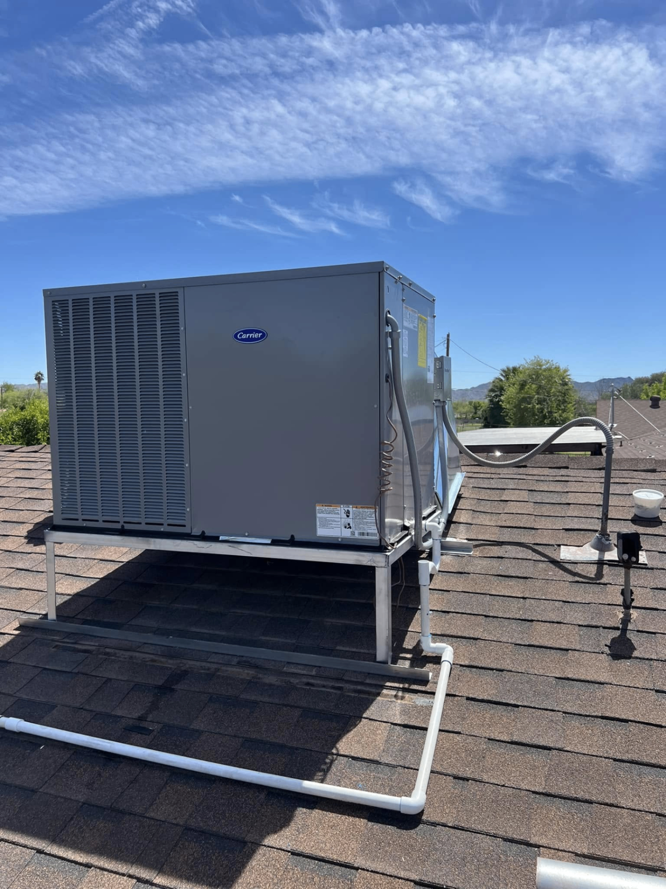 Carrier rooftop HVAC installation by Arctic Services in Mesa, Arizona